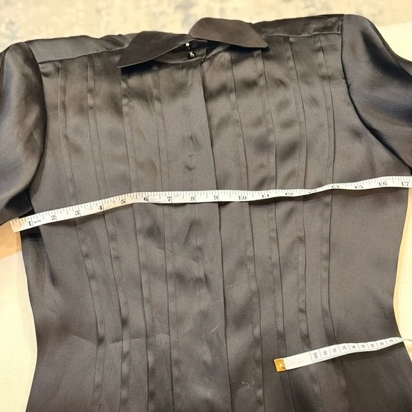 Vintage WORTH 100% Silk Black Button-Up Blouse - Picture 4 of 10